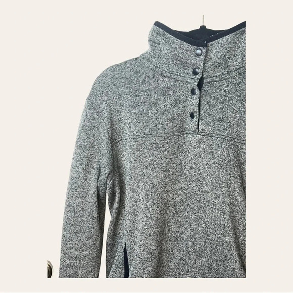 0509W.‎ EDDIE BAUER 1/4 BUTTON SNAP UP JACKET GRAY IN COLOR SIZE LARGE POCKETS - Picture 2 of 11